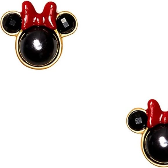 Kate Spade Disney Minnie Mouse Studs Earrings Red Black w/Dust Bag + GIFTBOX NEW - Picture 1 of 6
